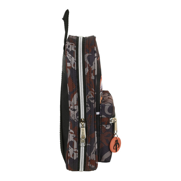 Backpack Pencil Case The Mandalorian The Guild Black Brown (12 x 23 x 5 cm) (33 Pieces)