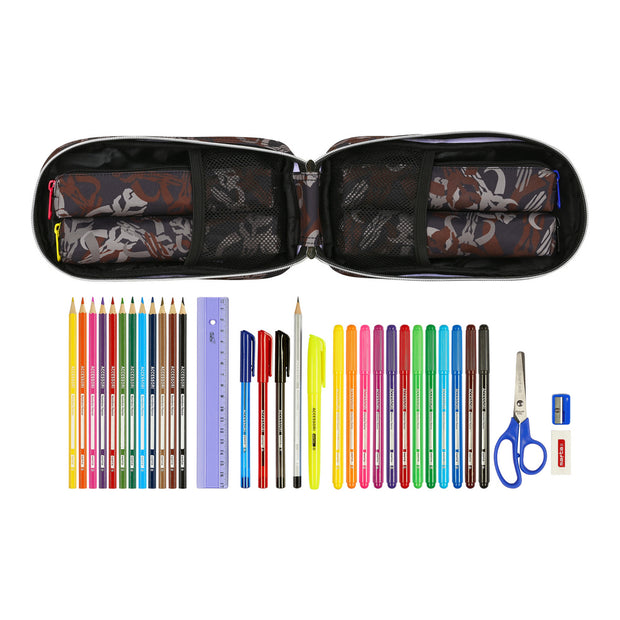 Backpack Pencil Case The Mandalorian The Guild Black Brown (12 x 23 x 5 cm) (33 Pieces)