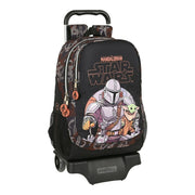 School Rucksack with Wheels The Mandalorian The Guild Black Brown (32 x 44 x 16 cm)