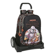 School Rucksack with Wheels The Mandalorian The Guild Black Brown (32 x 44 x 16 cm)