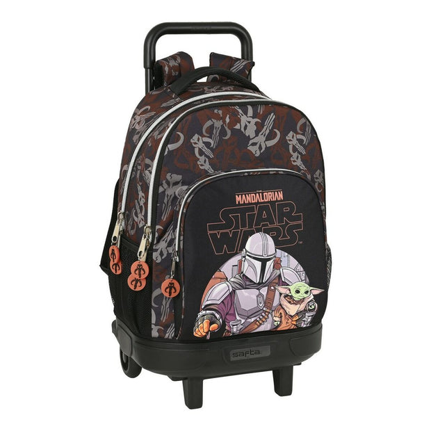 School Rucksack with Wheels The Mandalorian The guild Black Brown (33 x 45 x 22 cm)