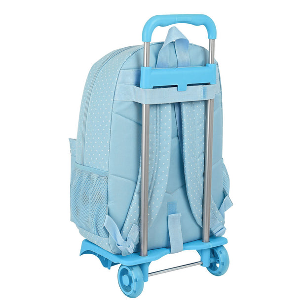 School Rucksack with Wheels Glow Lab Light Blue