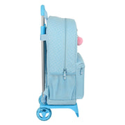 School Rucksack with Wheels Glow Lab Light Blue