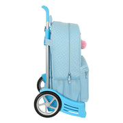 School Rucksack with Wheels Glow Lab Light Blue