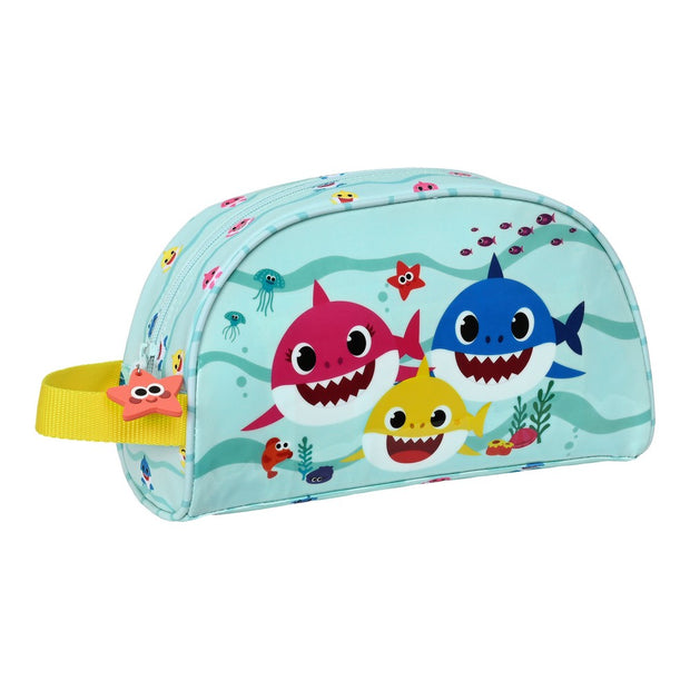 Kinder-Kulturbeutel Baby Shark Beach day Gelb Hellblau (26 x 16 x 9 cm)