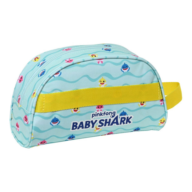 Kinder-Kulturbeutel Baby Shark Beach day Gelb Hellblau (26 x 16 x 9 cm)