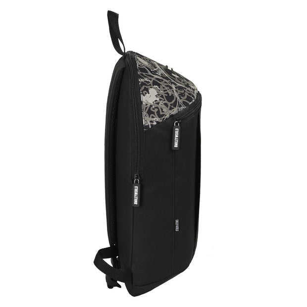 Casual Backpack Smiley Urban Flow Black (22 x 39 x 10 cm)
