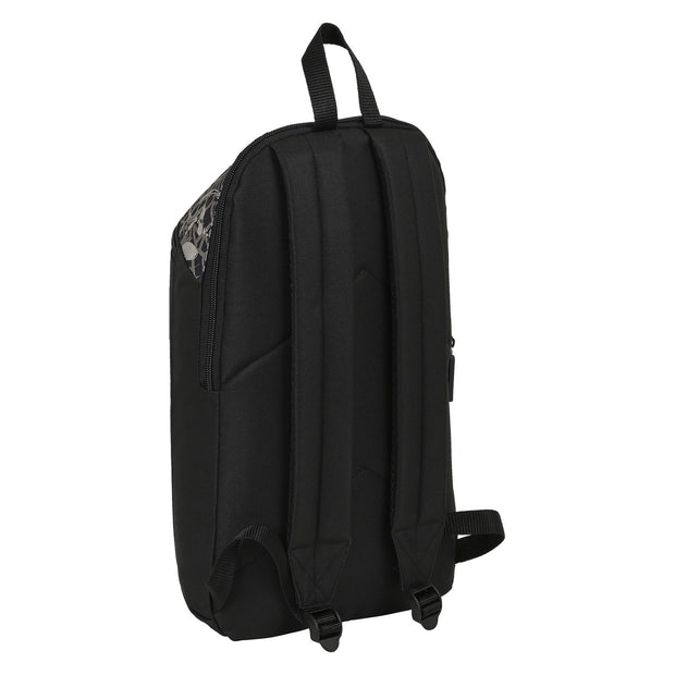 Casual Backpack Smiley Urban Flow Black (22 x 39 x 10 cm)