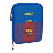 Double Pencil Case F.C. Barcelona Maroon Navy Blue (56 Pieces)