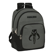 School Bag The Mandalorian Black Grey (32 x 42 x 15 cm)