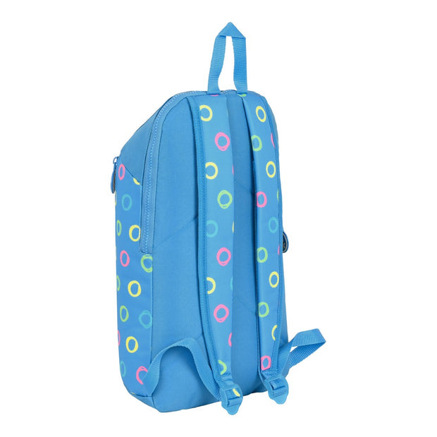 Casual Backpack Benetton Hoop Blue Multicolour (22 x 39 x 10 cm)
