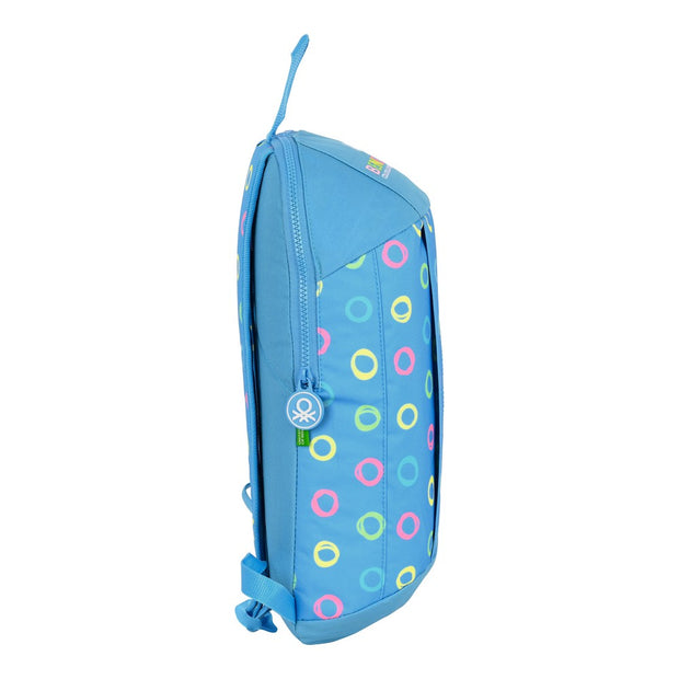 Casual Backpack Benetton Hoop Blue Multicolour (22 x 39 x 10 cm)
