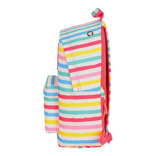 Laptop Backpack Benetton Stripes Multicolour (31 x 41 x 16 cm)