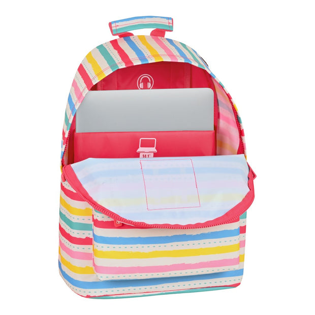 Laptop Backpack Benetton Stripes Multicolour (31 x 41 x 16 cm)