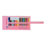 Pencil Case Benetton Flamingo Pink Roll-up Pink (27 Pieces) (7 x 20 x 7 cm)