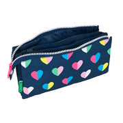 Triple Carry-all Benetton Corazones Multicolour Navy Blue (22 x 12 x 3 cm)