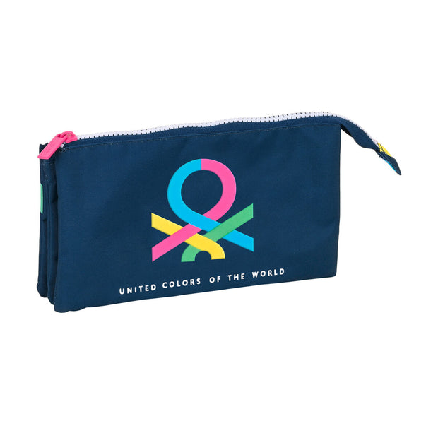 Triple Carry-all Benetton Corazones Multicolour Navy Blue (22 x 12 x 3 cm)