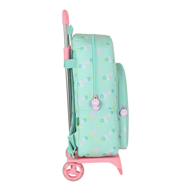School Rucksack with Wheels Benetton World Mint (30 x 46 x 14 cm)