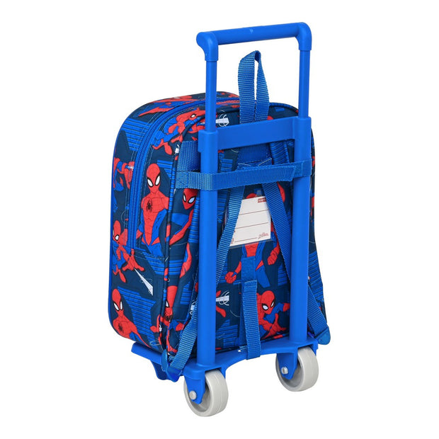 School Rucksack with Wheels Spiderman Great Power Red Blue (22 x 28 x 10 cm)