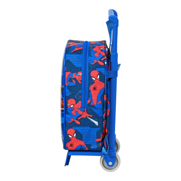 School Rucksack with Wheels Spiderman Great Power Red Blue (22 x 28 x 10 cm)