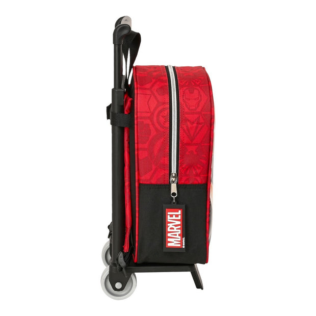 School Rucksack with Wheels The Avengers Infinity Red Black (22 x 28 x 10 cm)