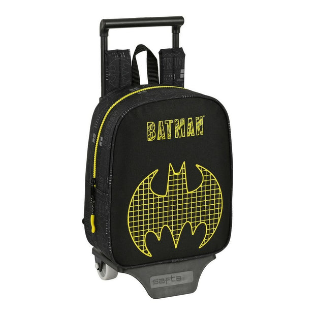 School Rucksack with Wheels Batman Comix Black Yellow (22 x 28 x 10 cm)