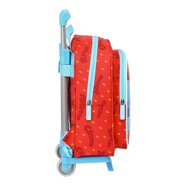 School Rucksack with Wheels SuperThings Kazoom Kids Red Light Blue (27 x 33 x 10 cm)