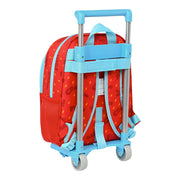 School Rucksack with Wheels SuperThings Kazoom Kids Red Light Blue (27 x 33 x 10 cm)