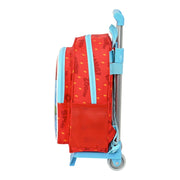 School Rucksack with Wheels SuperThings Kazoom Kids Red Light Blue (27 x 33 x 10 cm)