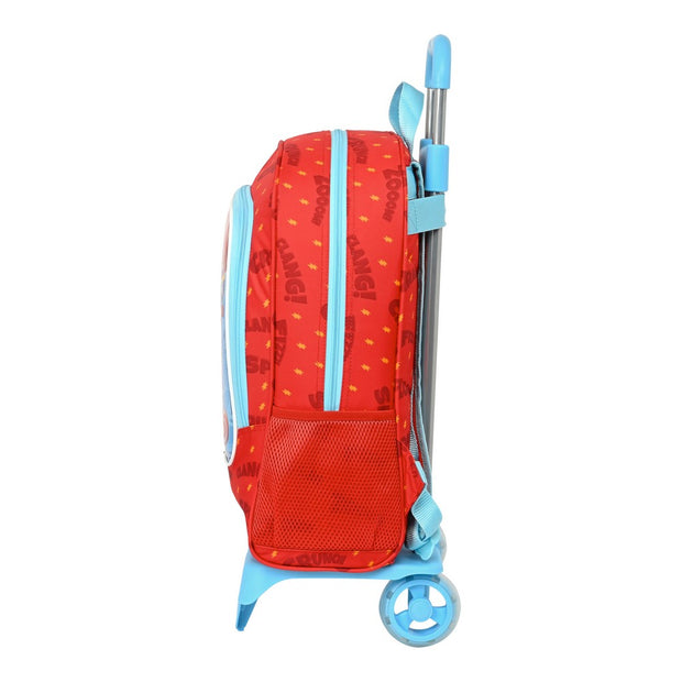 School Rucksack with Wheels SuperThings Kazoom Kids Red Light Blue (32 x 42 x 14 cm)
