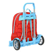 School Rucksack with Wheels SuperThings Kazoom Kids Red Light Blue (32 x 42 x 14 cm)