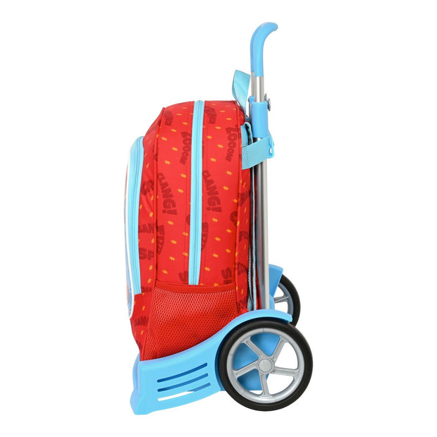School Rucksack with Wheels SuperThings Kazoom Kids Red Light Blue (32 x 42 x 14 cm)