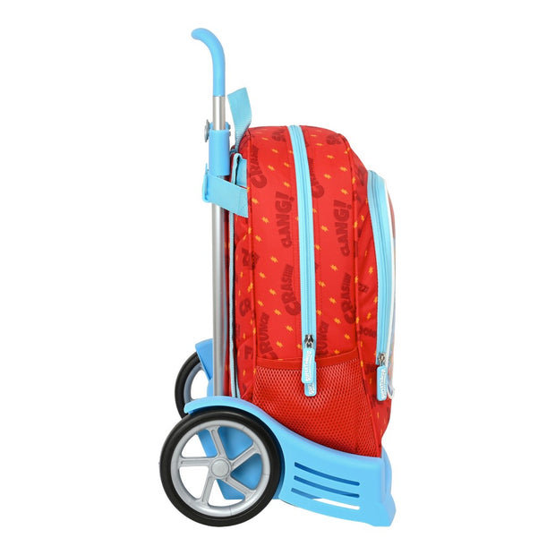 School Rucksack with Wheels SuperThings Kazoom Kids Red Light Blue (32 x 42 x 14 cm)
