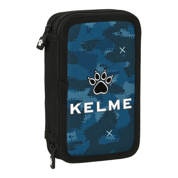 Double Pencil Case Kelme Break Black Navy Blue (12.5 x 19.5 x 4 cm) (28 pcs)