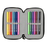 Double Pencil Case Kelme Break Black Navy Blue (12.5 x 19.5 x 4 cm) (28 pcs)