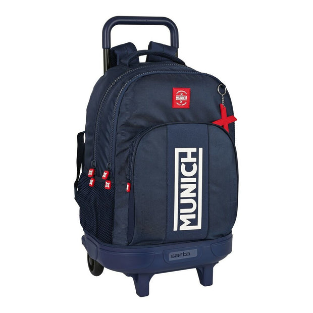 School Rucksack with Wheels Munich Storm Navy Blue (33 x 45 x 22 cm)
