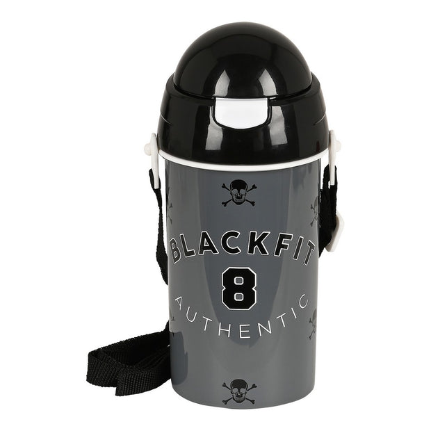 Wasserflasche BlackFit8 Skull Schwarz Grau (500 ml)