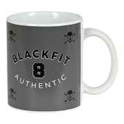 Henkelbecher BlackFit8 Skull aus Keramik Schwarz Grau (350 ml)