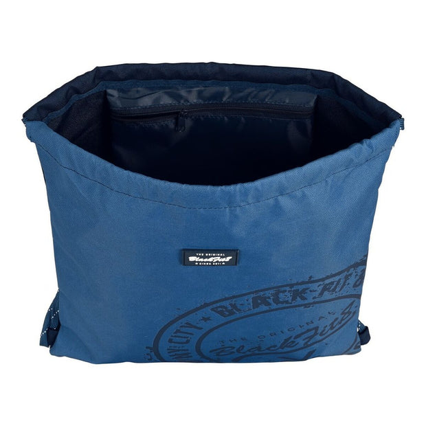 Backpack with Strings BlackFit8 Stamp Blue (35 x 40 x 1 cm)
