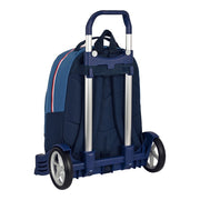 School Rucksack with Wheels BlackFit8 Stamp Blue