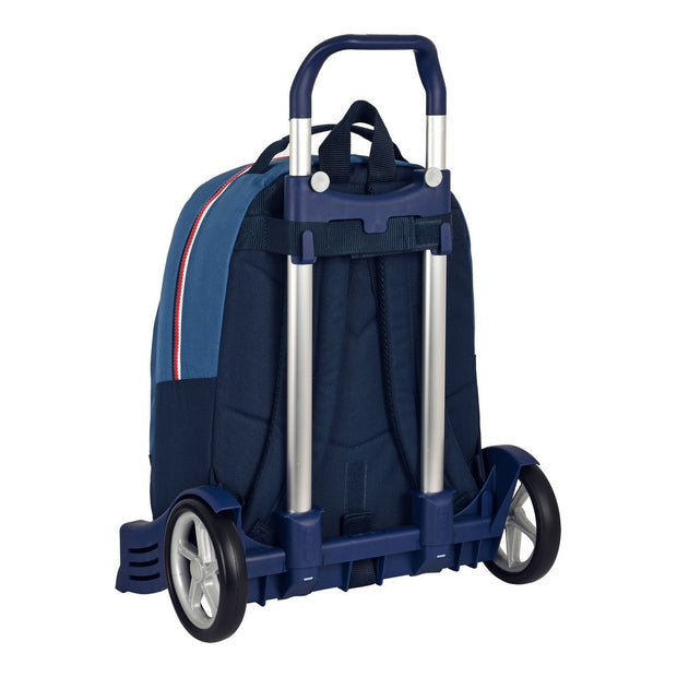 School Rucksack with Wheels BlackFit8 Stamp Blue