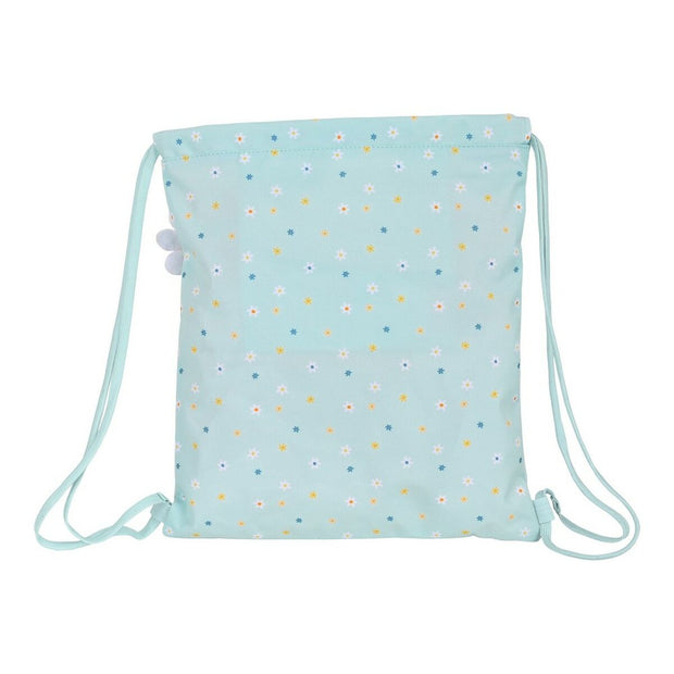 Backpack with Strings BlackFit8 Daisies Light Blue (35 x 40 x 1 cm)