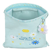 Backpack with Strings BlackFit8 Daisies Light Blue (35 x 40 x 1 cm)
