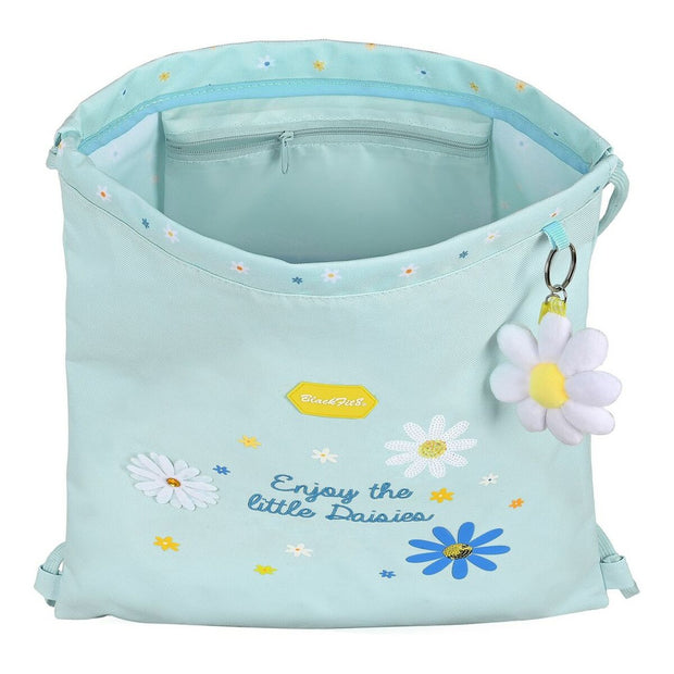 Backpack with Strings BlackFit8 Daisies Light Blue (35 x 40 x 1 cm)