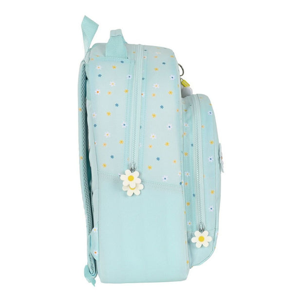 School Bag BlackFit8 Daisies Blue