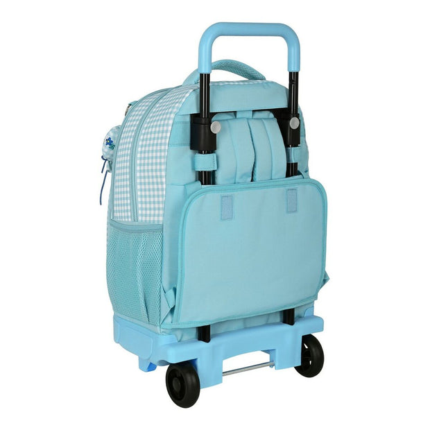 School Rucksack with Wheels BlackFit8 Fly with me White Sky blue 22 L