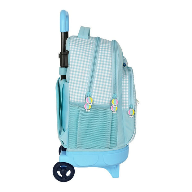 School Rucksack with Wheels BlackFit8 Fly with me White Sky blue 22 L