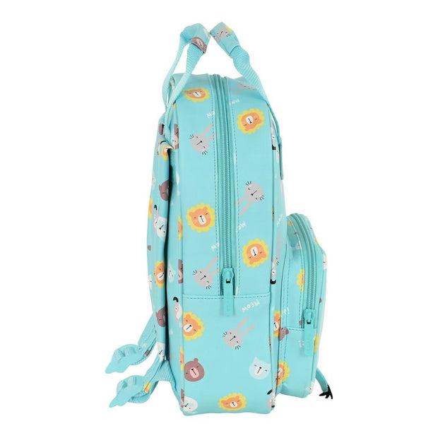 School Bag Safta Cat Turquoise (20 x 28 x 8 cm)