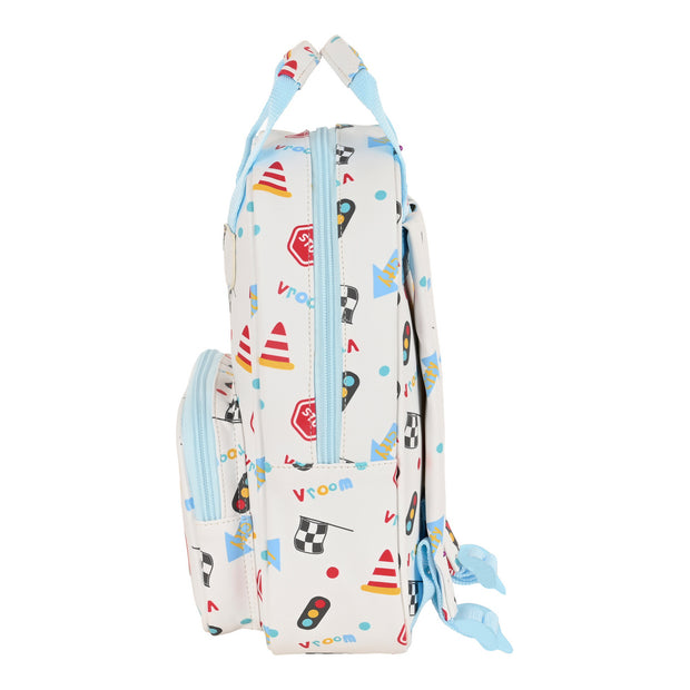 School Bag Safta My car White Multicolour (20 x 28 x 8 cm)