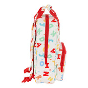 School Bag Safta Alphabet White Multicolour (20 x 28 x 8 cm)